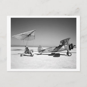 Paresev 1-A på Lakebed med Tow Flygplan Vykort