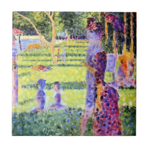 Paret av Georges Seurat, Vintage Pointillism Kakelplatta