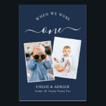 Paret Genom Åren Foto Bröllop Modernt Bordsnummer<br><div class="desc">Minns och ha kul med era bröllopsbord nummer - Dessa eleganta enkla bord nummer ger er möjlighet att inkludera ett fotografi av bruden och brudgummen i samma ålder som bord numret, bruden och brudgummens namn och datumet för deras bröllop. Bakgrundsfärgen är marinblå med vit text, men dessa kan ändras till...</div>