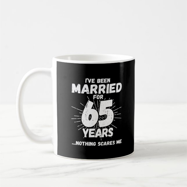 Paret Gifta 65 År Rolig 65-årsjubileum Kaffemugg (Vänster)