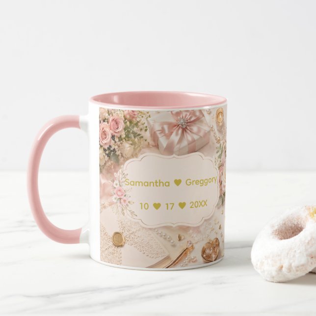 Paret namn Bröllop/årsdag Elegant bröllop Mugg (Med munk)