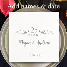 Paret namn Modern 25-årsjubileum för bröllop