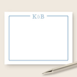 Pärets initialer Nygifta Monogram Papper och Kuver Anteckningskort