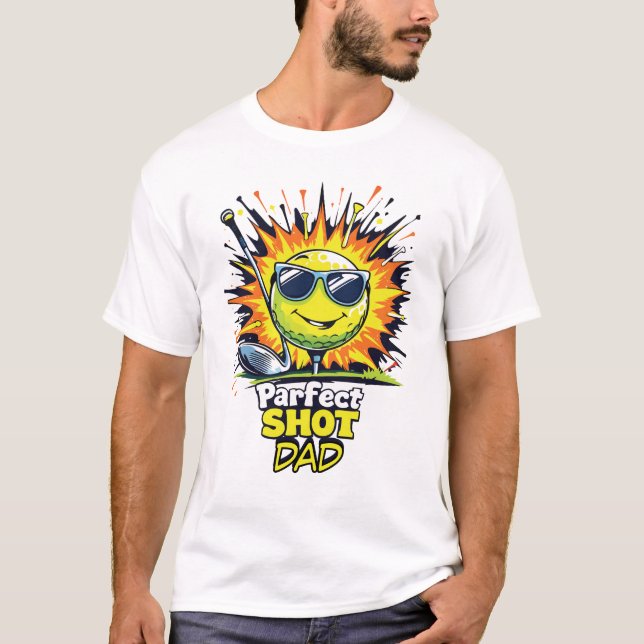 Parfect Shot Pappa Golf T Shirt (Framsida)