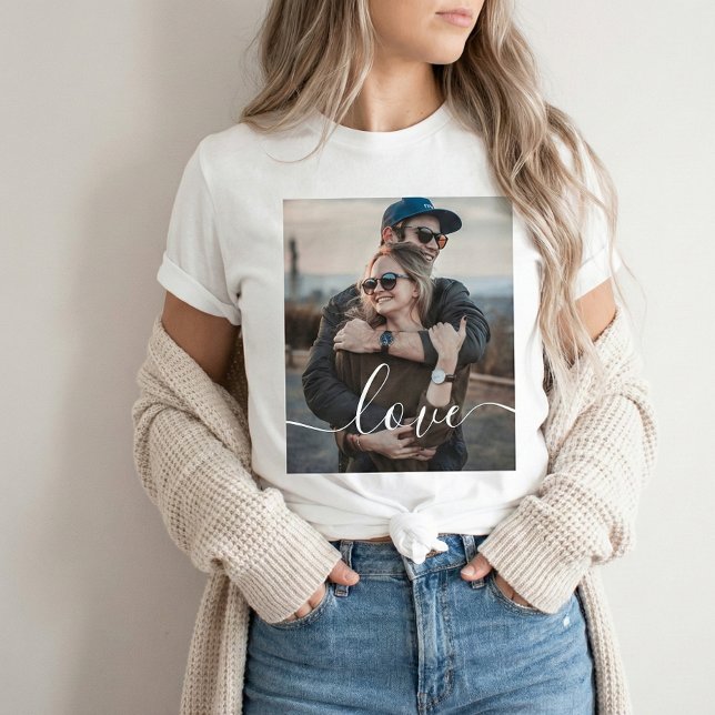 Parförlovningsfoto Kärleksskrift T Shirt (Skapare uppladdad)