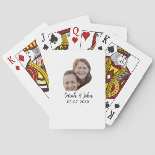 Parfoto lägg till namn datum enkel bröllop casinokort