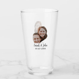 Parfoto lägg till namn datum enkel bröllop glaskopp