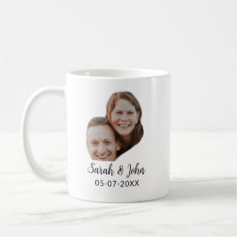 Parfoto lägg till namn datum enkel bröllop kaffemugg