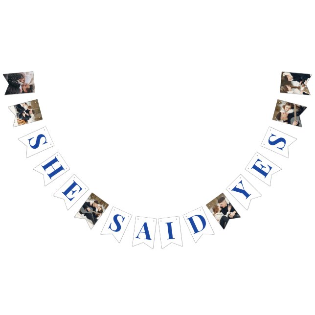 Parfoto Royalblå Bröllopsfest Vimplar (Alla)