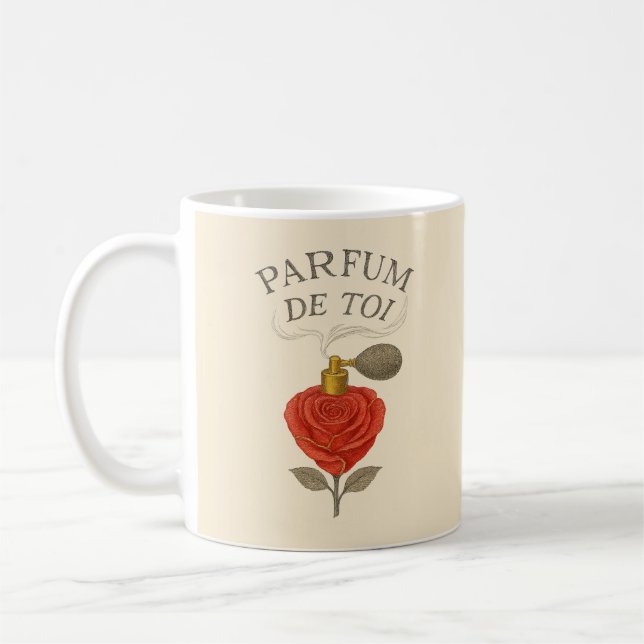 PARFUM DE TOI (Rosparfym Konst) Kaffemugg (Vänster)