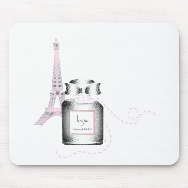 Parfum flaska med det Eiffel torn och repet Musmatta (Framsidan)