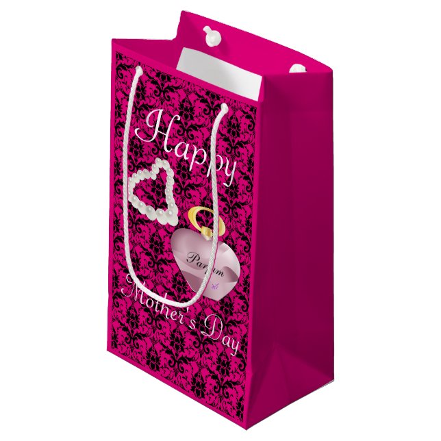 Parfum & Pearls Mors dag Gift Bag PinkDamask (Framsidan Vinklad)