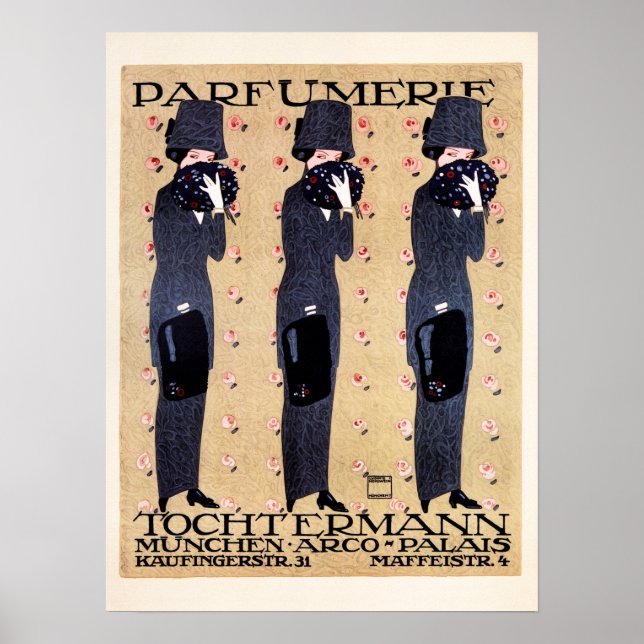 PARFUMERIE TOCHTERMANN München Ludwig Hohlwein Old Poster (Framsidan)