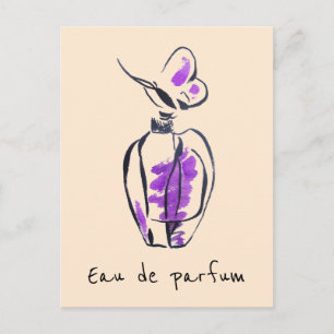 Parfym flaska mode Eau de parfum illustration Vykort