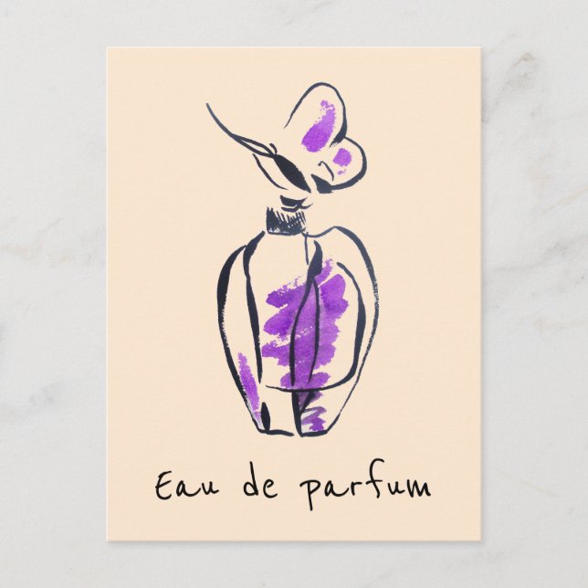 Parfym flaska mode Eau de parfum illustration Vykort (Framsida)