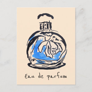 Parfym flaska mode, vattenfärgeau de parfum vykort