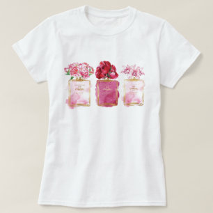 Parfym Flaskor Rosa Paris Stil Aromatic Flowers T Shirt
