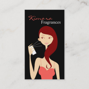 Parfym Fragrance Vector Shop Girl Affärskort Visitkort