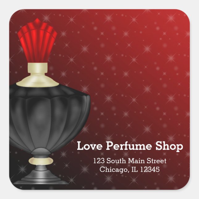 Parfym Fyrkantigt Klistermärke (Framsida)