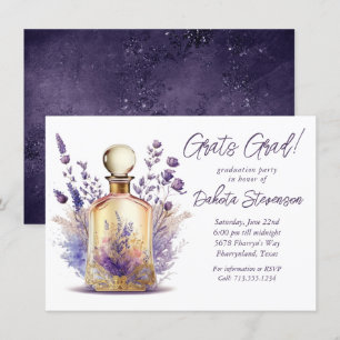 Parfym och Lavender Boho Blommigt Studenten Inbjudningar