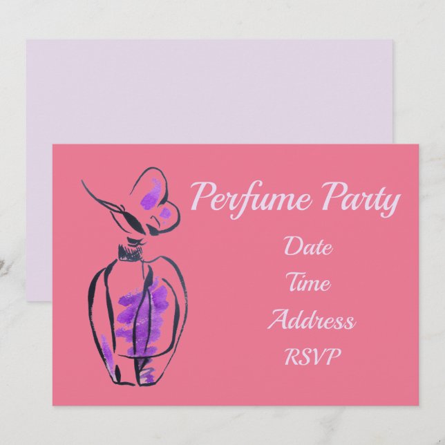 Parfym-party-planen party inbjudningar (Fram/baksida)