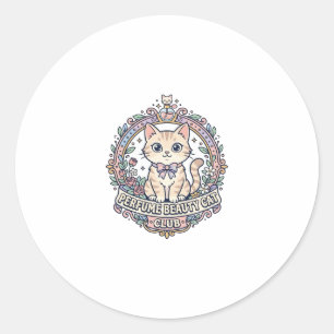 Parfym Skönhet Katt Söt Katt T-Shirt Design - Parf Runt Klistermärke