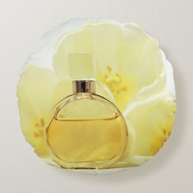 Parfym & Soft Gula blommor Rund Kudde (Framsidan)