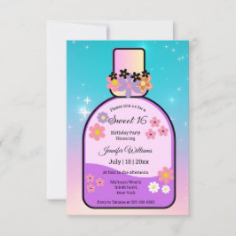 parfym, söta 16 holografiska gnistor inbjudningar