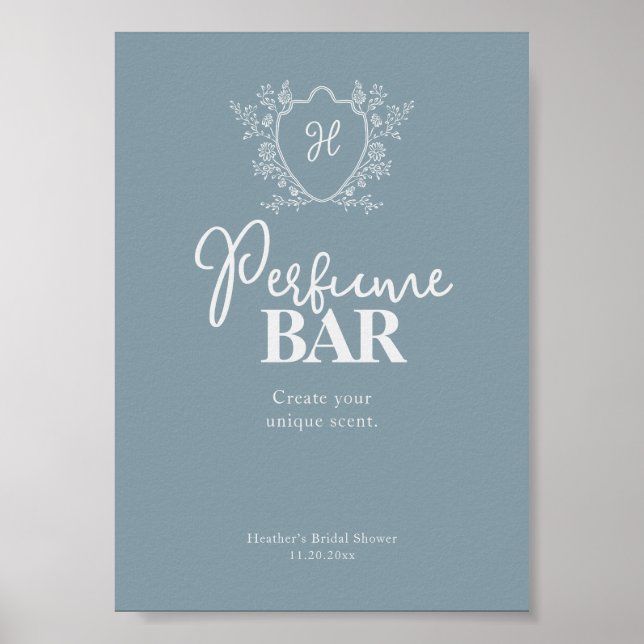 Parfymbaren Vintage Crest Blue Poster (Framsidan)