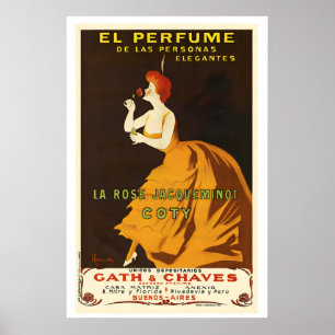 Parfymen... La Rose Jacqueminot Coty Vintage Poster
