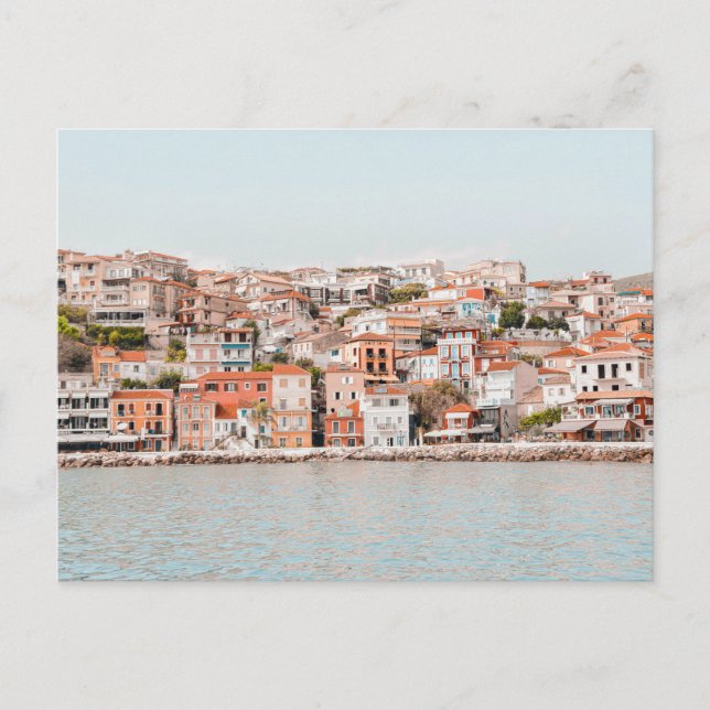 Parga stadsbild från havet, Grekland Vykort (Framsida)