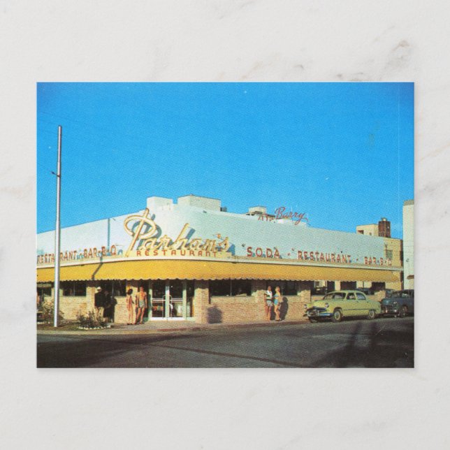 Parhams restaurang, Miami Beach FL Vintage Vykort (Framsida)