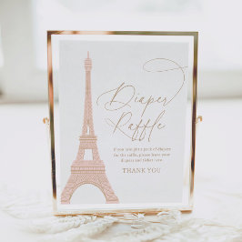 PariEiffel Torn Baby Shower Diaper Raffle-skylt Poster