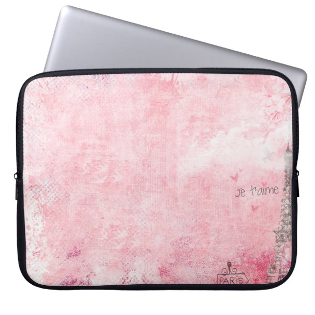 Parieiffel torn vintage-duvor laptop fodral (Framsidan)