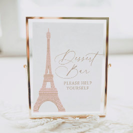 Pariets Eiffel Torn Baby Shower Dessert Pub-tecken Poster