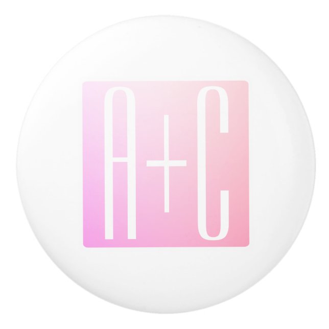 Parinitialer | Diskret rosa gradient Knopp (Framsidan)