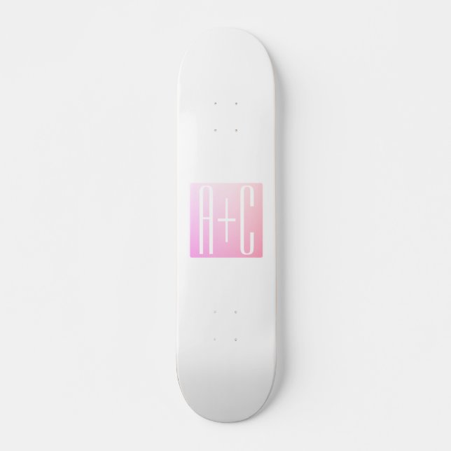 Parinitialer | Diskret rosa gradient Mini Skateboard Bräda 18,5 Cm (Framsida)