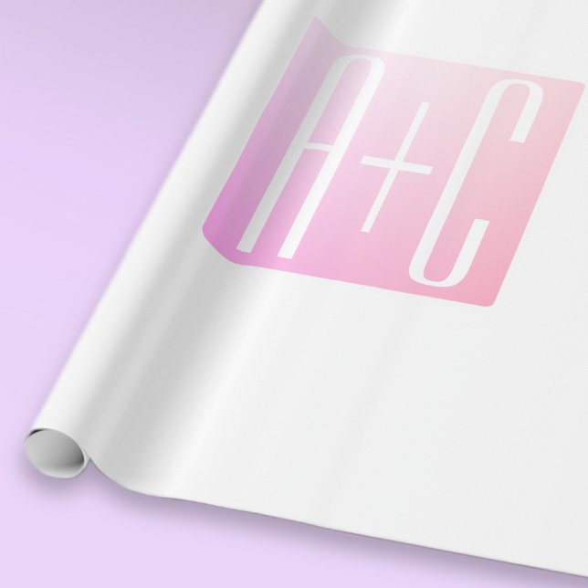 Parinitialer | Diskret rosa gradient Presentpapper (Skapare uppladdad)