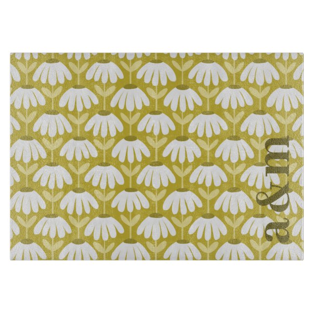 Parinitialer Mörkt Guld Vintage Blommönster (Framsidan)