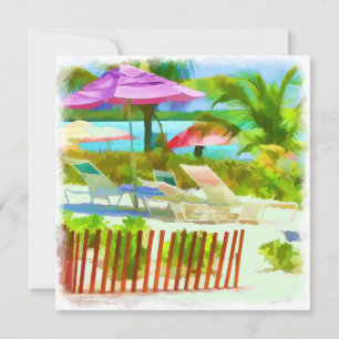Parinterly Tropical Bahama Islands Beach Mönster Kort