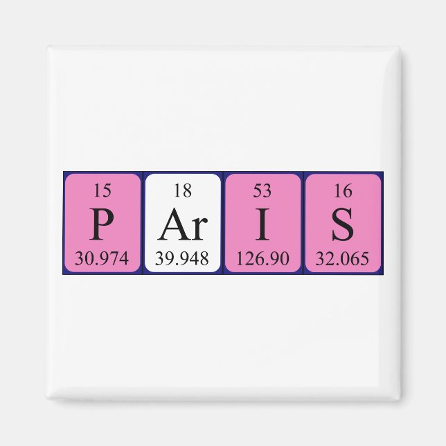 Pariperiodisk magnet bord namn (Framsidan)