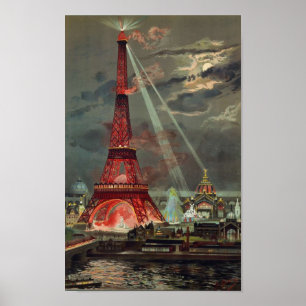 Paris 1889 - Expostion Universelle Eiffel torn Poster