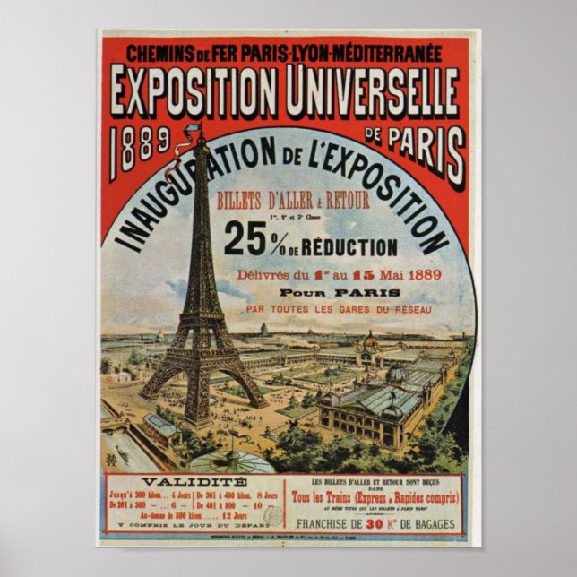 Paris 1889 – Expostion Universelle Weltausstellung Poster (Framsidan)