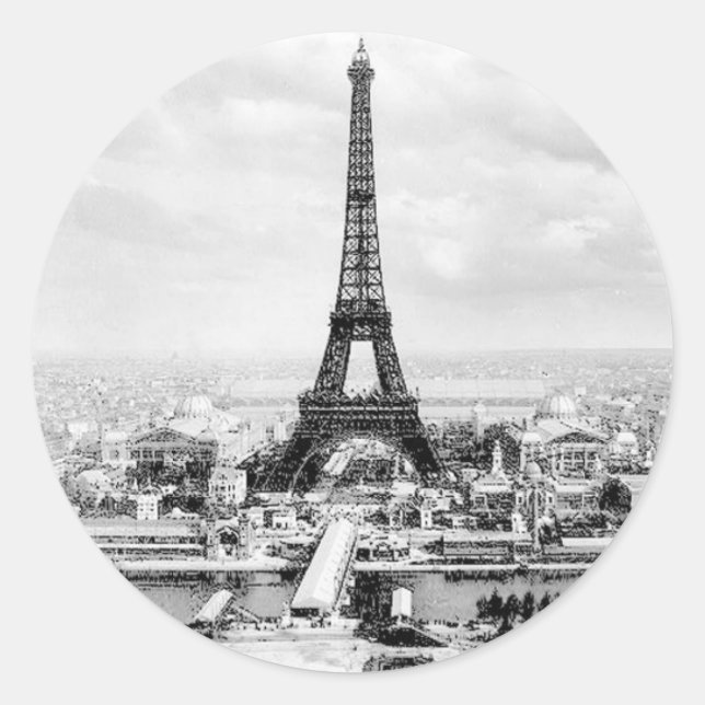 Paris 1889 runt klistermärke (Framsida)