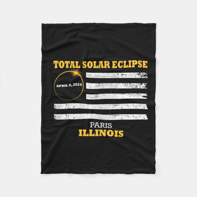 Paris 2024 Solar Eclipse 2024 040824 Eclipse Fleecefilt (Framsidan)