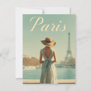 Paris 50-talet vintage resor vykort