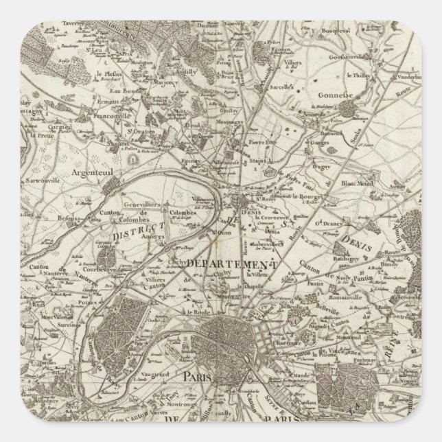 Paris 5 fyrkantigt klistermärke (Framsida)