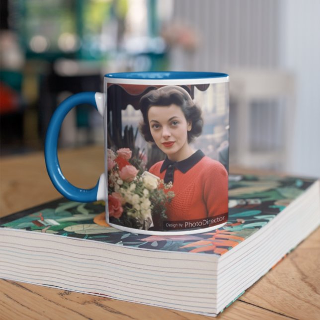 Paris 60-årsjubileum Flower Dam 5 Kaffemugg (Paris 60s Flower Lady 5 Coffee Mug
)