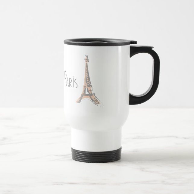 PARIS abstrakt grå färgEiffel torn Resemugg (Höger)
