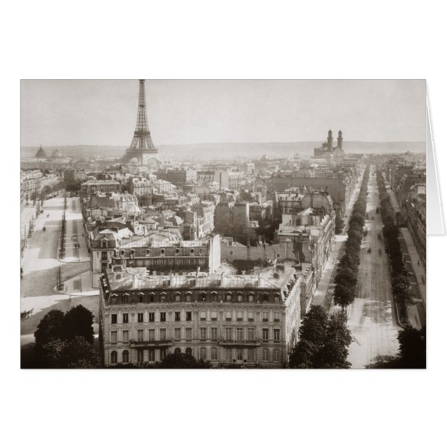 Paris: Aerial View, 1900 OBS Kort (Framsidan Horizontal)